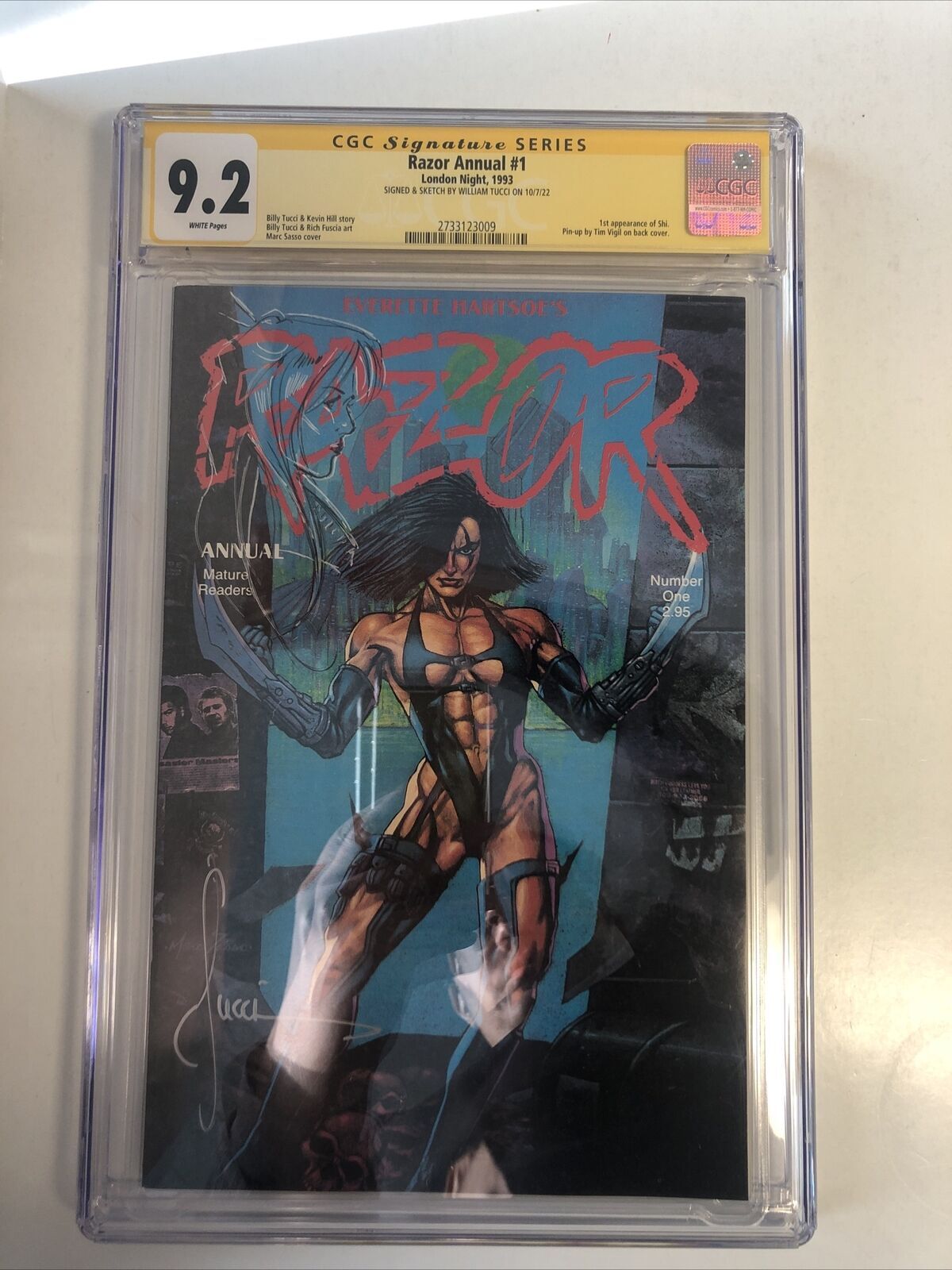 Razor Annual 1993 1 Cgc 92 Ss Wp Signed And Sketch William Tucci Comic Books Modern Age 1808