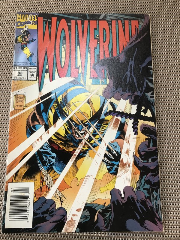 WOLVERINE #83 Newsstand : Marvel comics July 1994 Fn+; Andy Kubert cover