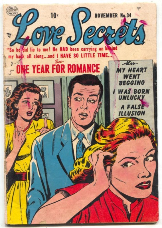 Love Secrets #34 1953- Bill Ward- Golden Age Romance G/VG