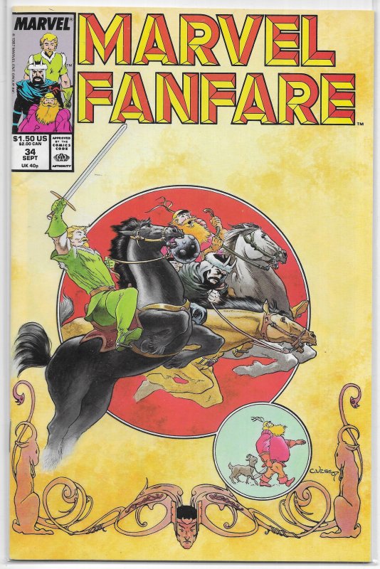 Marvel Fanfare (vol. 1, 1982) #34 FN Warriors Three, Loki, Zelenetz/Vess