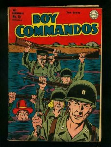 BOY COMMANDOS #10-WWII COVER-HITLER STORY-D.C. 1945 VG-