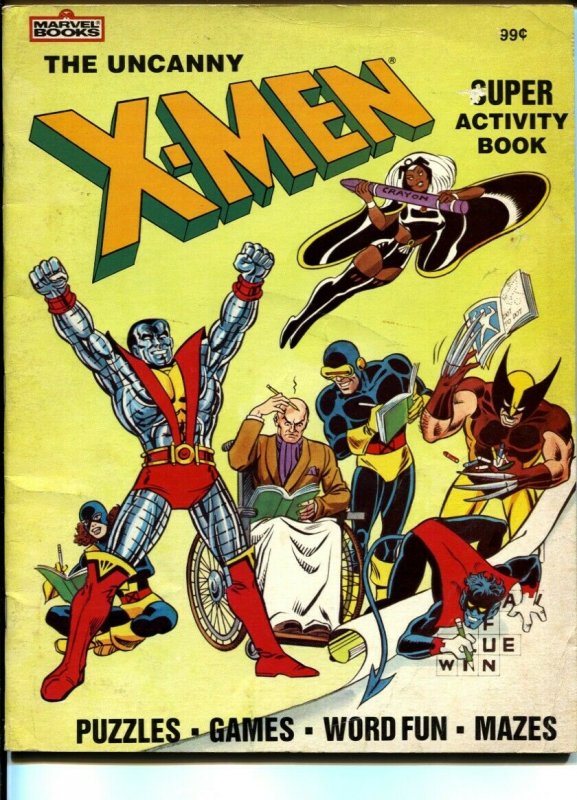 Uncanny X-Men Super Activity Book-1983-Marvel-puzzles-games-Wolverine-VG-