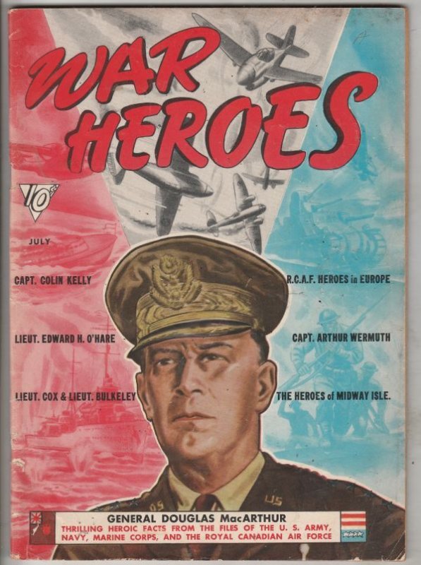 War Heroes #1 (Jul-42) FN/VF Mid-High-Grade Douglas McArthur