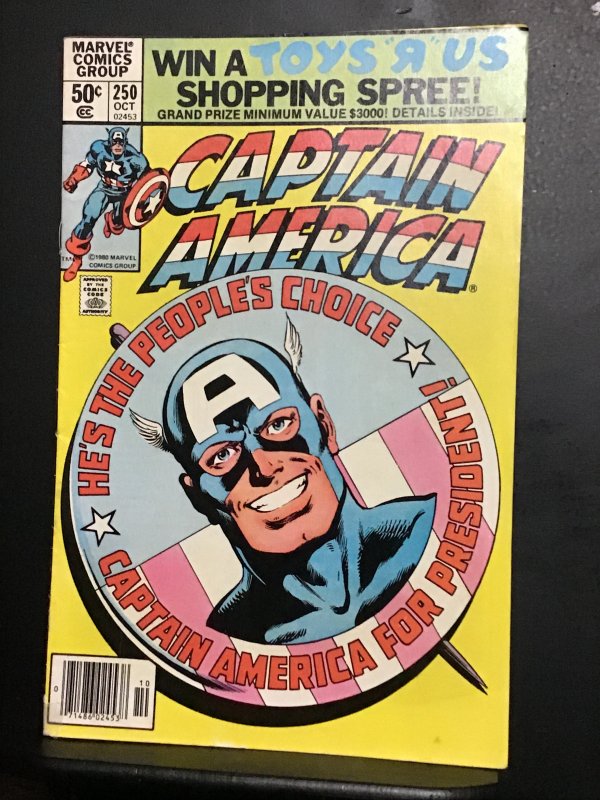 Captain America #250 (1980) mid high grade John Byrne art! FN/VF Wow!