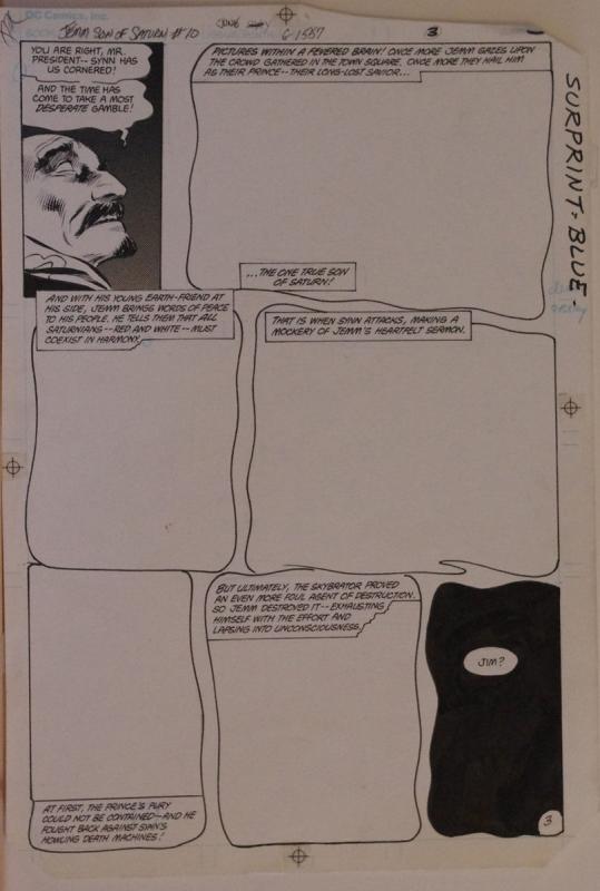GENE COLAN / BOB McLEOD original art,JEMM SON of SATURN #10 pg 3, 11x 16, 1985