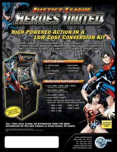 Justice League Heroes United Arcade ART PRINT FLYER Batman Superman Wonder Women