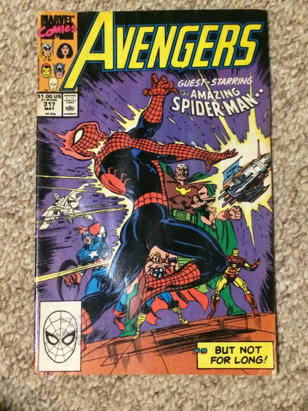 Avengers #317 Guest Starring Spider-Man F/VF 1990 Marvel 