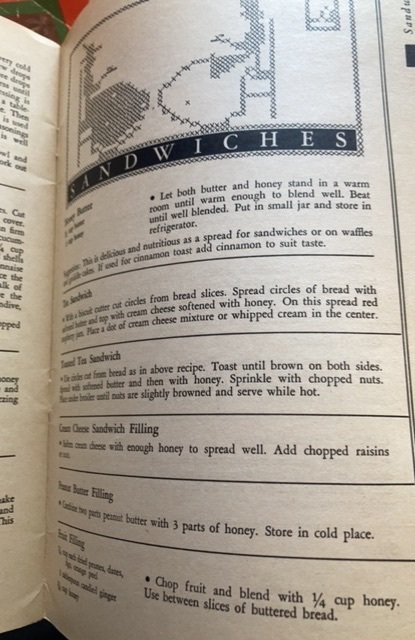 Old favorite honey recipes, 1941, RICE’s lucky Clover, honey, mint!
