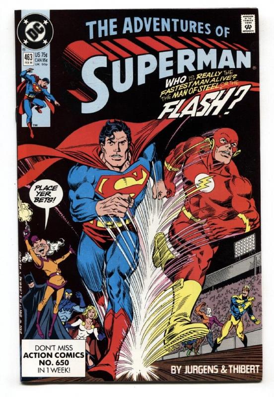 Adventures of Superman #463 1990- Flash Superman Race Post Crisis NM-