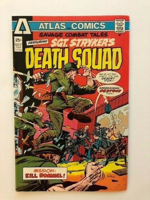 SET OF 3 ATLAS COMICS~ SGT. STRIKER'S DEATH SQUAD #1-#3 1975 VG/FINE (A173)