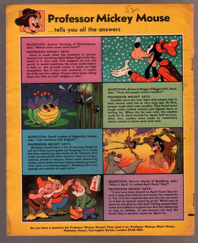 Walt Disney's Now I Know #31 1973-U.K-Sneezy-G