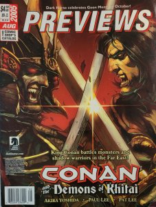 Previews Comic Catalog Aug 2005 - Conan Demons Khitai - Justice League Infinite