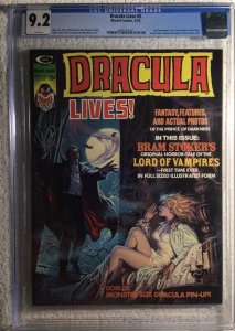 Marvel, Dracula Lives! #5, CGC 9.2, White pages, 1st Cagliostro, Magazine, Look!