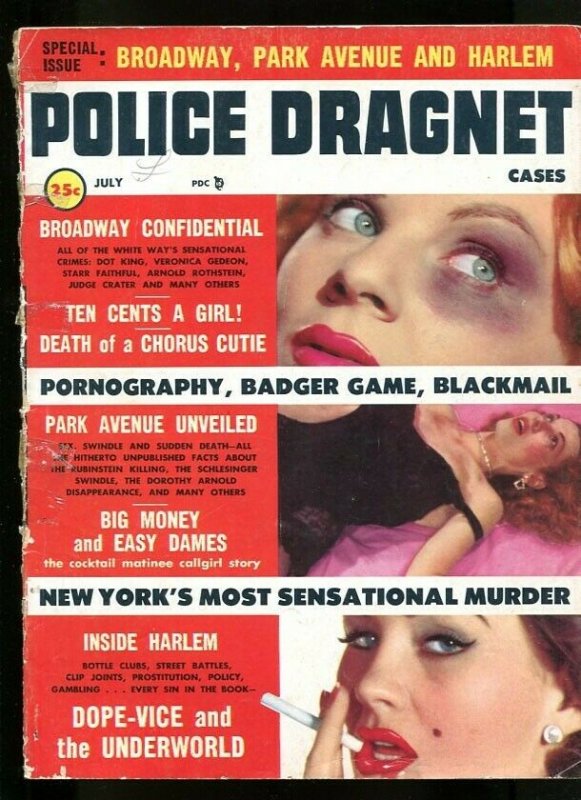 POLICE DRAGNET-07/1956-PORNOGRAPHY- ROOFTOP RAPIST-DOPE VICE G