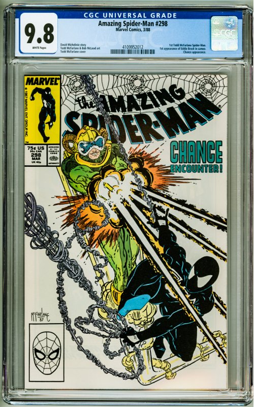 The Amazing Spider-Man #298 (1988) CGC 9.8! 1st Todd McFarlane Spider-Man!