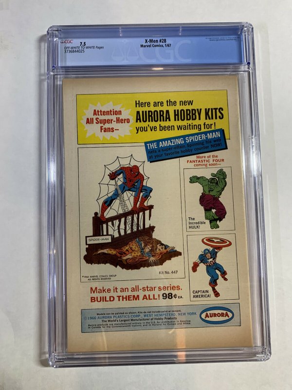 X-men 28 Cgc 7.5 Ow/w Pages Marvel Silver Age 1st Banshee