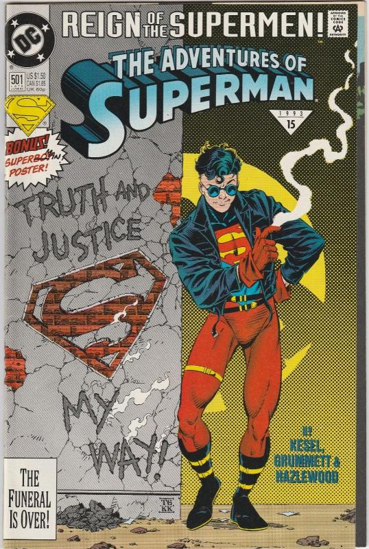 6 The Adventures of Superman DC Comic Books # 498 499 500 (500) 501 (501) TW41