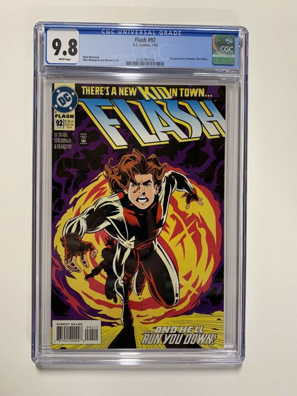 Flash 92 Cgc 9.8 1994 1st Impulse White Pages Dc Comics