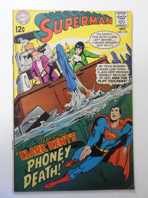 Superman #210 (1968) VG+ Condition