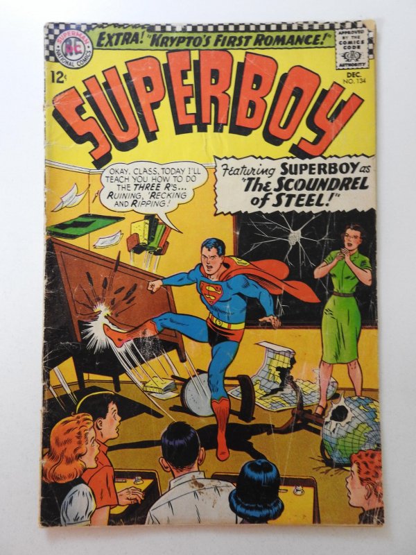 Superboy #134 (1966) Krypto's First Romance! Solid GVG Condition!