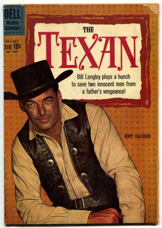 The Texan-Four Color #1096 1960-DELL-RORY CALHOUN-WESTERN-TV SERIES VG-
