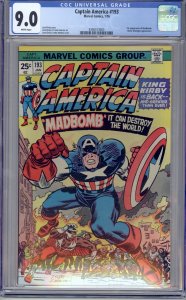 Captain America #193 (1976) CGC 9.0 VF/NM Jack Kirby Returns! Madbomb storyline