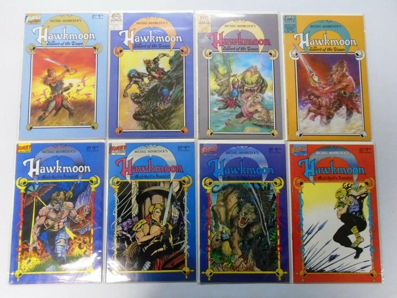 Hawkmoon The Mad God's Amulet 2 Sets Of 4, 8 Different 8.0/VF (1987)