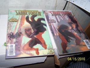 sabertooth comics  # 1 2, mini series marvel  OPEN SEASON