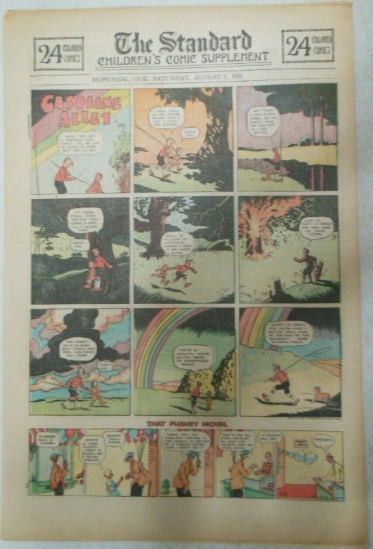 (46) Gasoline Alley Sunday Pages by Frank King from 1931 Size: 11 x 15 inches