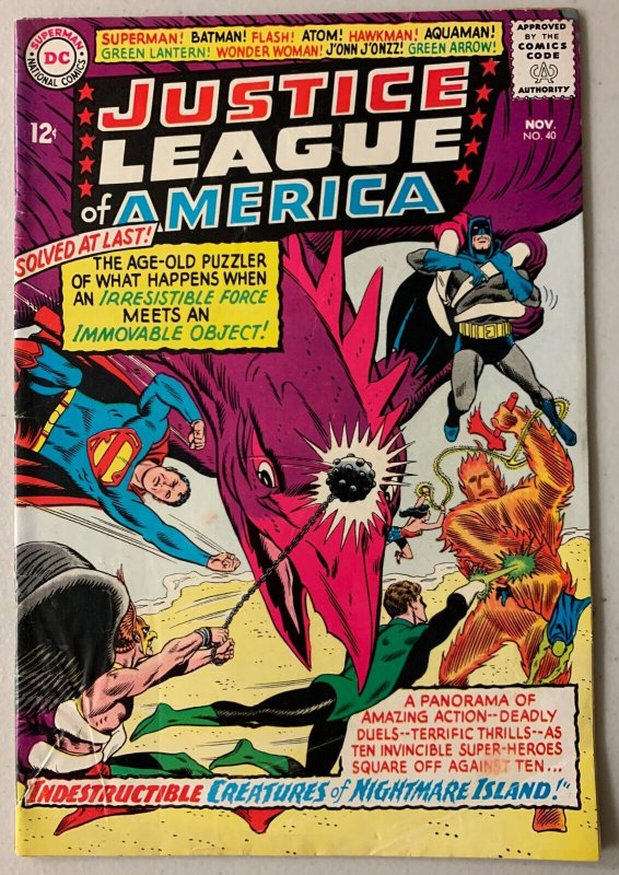 Justice League of America #40 DC 1st Series 4.0 VG water damage (1965)