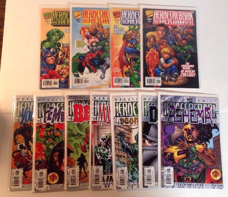 Heroes Reborn The Return 1-4 Plus 7 One shots Complete Near Mint Lot Set Run