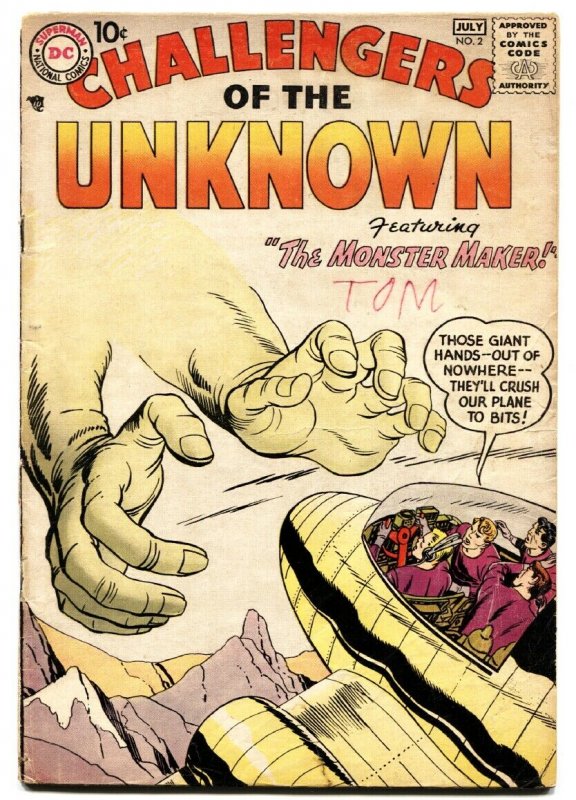 Challengers of the Unknown #2 comic book Jack Kirby-1958-DC Silver-Age