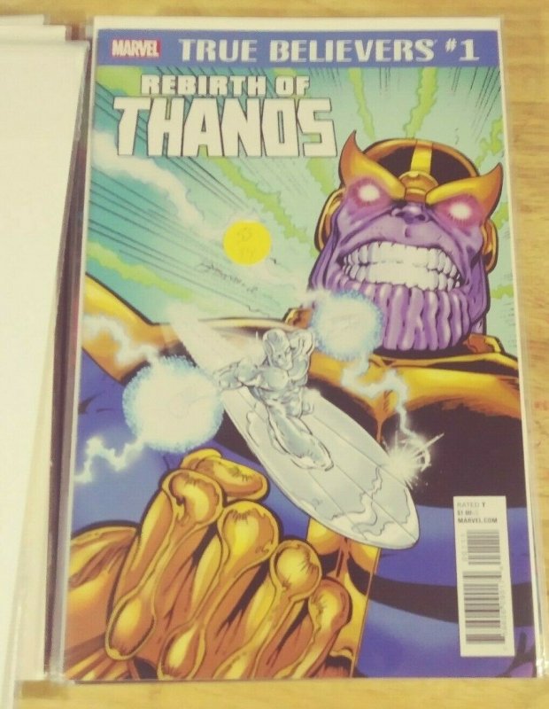 TRUE BELIEVERS  REBIRTH OF THANOS # 1   2017  marvel    SILVER SURFER 34 STARLIN