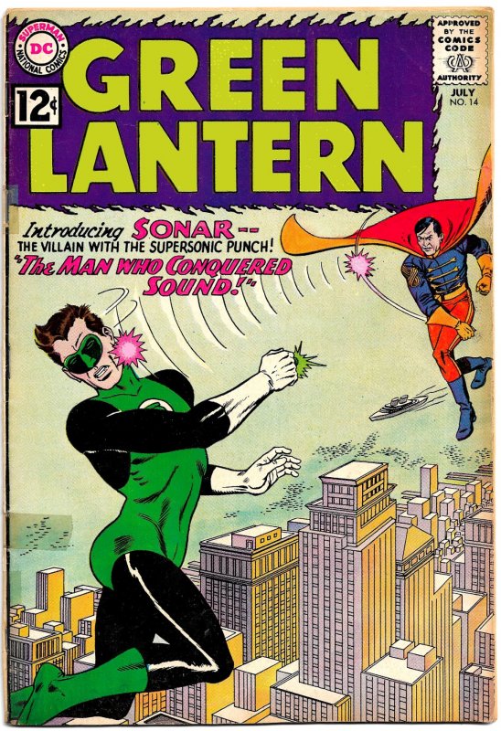 GREEN LANTERN #14 (Jul'62) 3.5 VG-  ★ Gil Kane! ★ First SONAR! Jordan Family