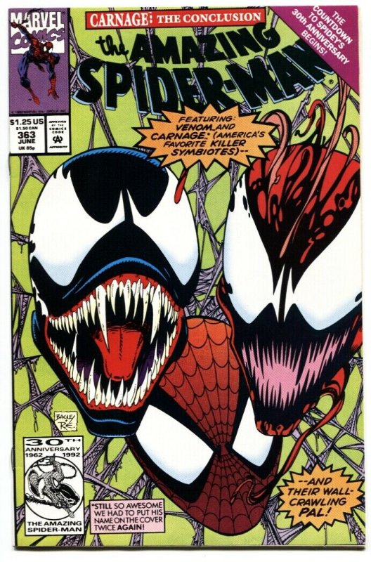 AMAZING SPIDER-MAN #363-Venom and Carnage cover Marvel NM-