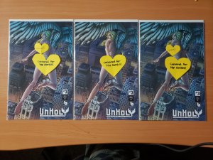 *RARE* Unholy #3 Nude & Naughty A B C Variant Cover Set!