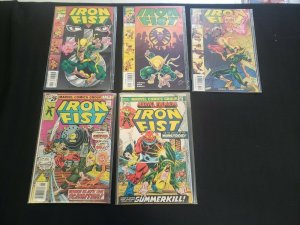IRON FIST 5PC (VF) OLD ISSUES ARE READERS/POOR GRADE, IN THE FOLD 1976-98