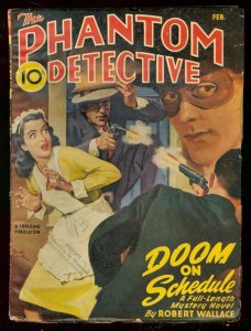 PULP:  PHANTOM DETECTIVE FEB 1946- DOOM ON SCHEDULE -HERO PULP FN