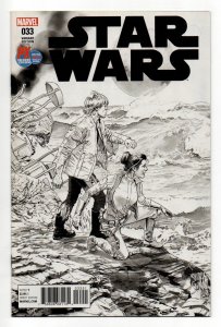 STAR WARS #33 (2017) MIKE MAYHEW | SDCC | LTD 5000 | BLACK & WHITE SKETCH