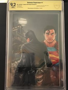 Batman/Superman #1 9.2 CBCS Virgin Cvr signed by Ryan Kincaid 1st App below