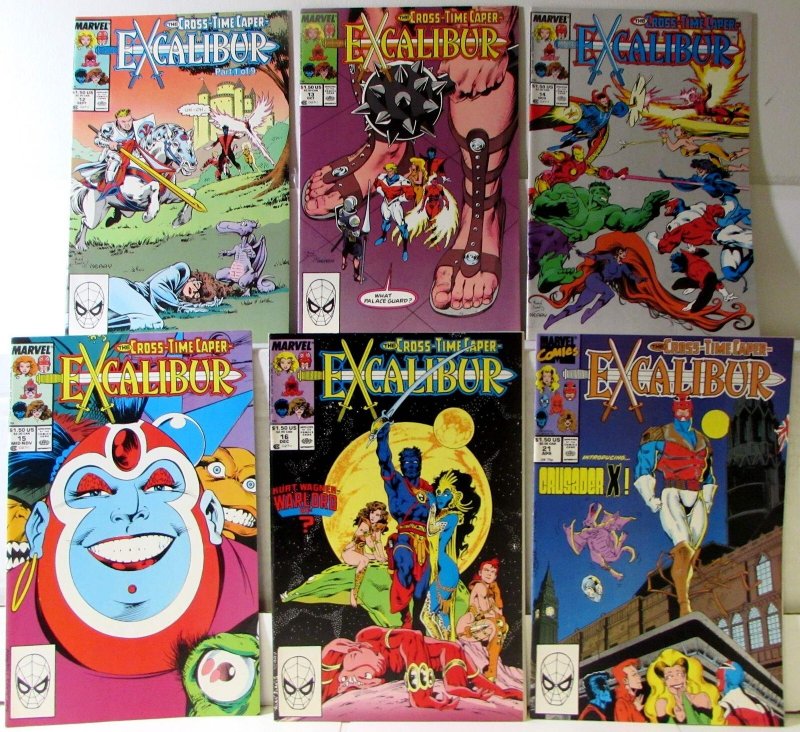 Excalibur Lot 6 #12, 13, 14, 15, 16, 21 1989 Marvel Captain Britain Comics