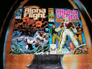 ALPHA FLIGHT (Marvel Comics), 32-126, 1986-1993, 19 diff  