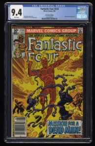 Fantastic Four #233 CGC NM 9.4 White Pages Newsstand Variant