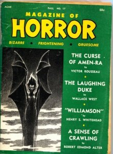 MAGAZINE OF HORROR-BIZARRE-GRUESOME-PULP-ROBERT E HOWARD-FALL 1967