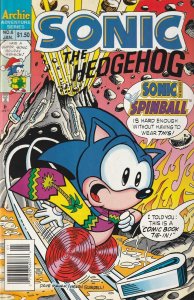 Sonic The Hedgehog # 6 CPV Newsstand Cover VF+ Archie Adventure 1994 Rare [B2]