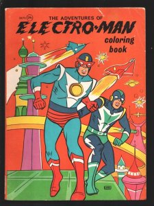 Adventures of Electro-Man Coloring Book #2870 1967-Sci-fi-robots-flying sauce...