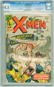 The X-Men #6 (1964) CGC 4.5 Sticker attached to cover.