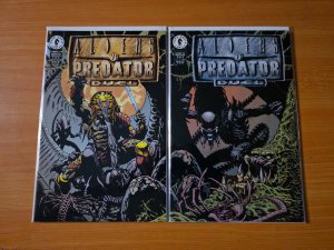 Aliens vs Predator: Duel 1-2 Complete Set Run! ~ NEAR MINT NM ~ 1995 Dark Horse