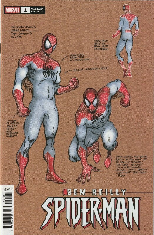 Ben Reilly Spider-Man # 1 Design 1:10 Variant  Cover NM Marvel [E6]