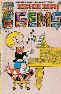 Richie Rich Gems #9 FN ; Harvey | January 1976 Piano Cover
